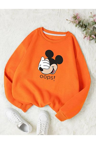FAVORİST Hanorac oversize MICKY OOPS cu gât crew