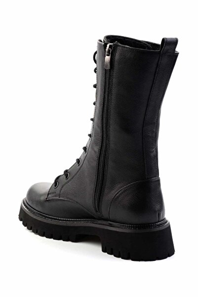 Bambi Siyah Hakiki Deri Kadın Bot & Bootie K02666415003