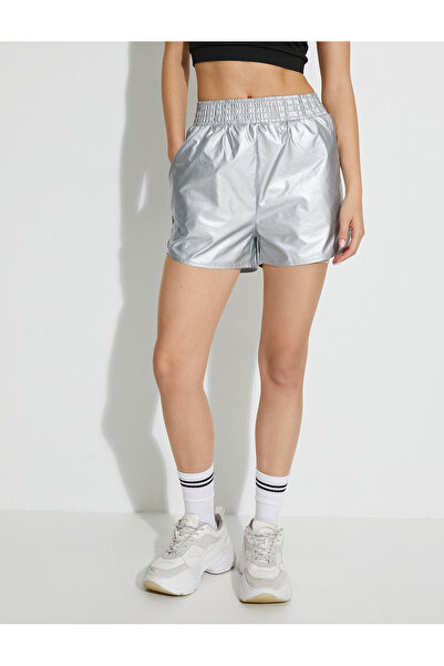 Koton Shorts with Metallic Shiny Leggings - Sports, Short Pocket, Water Repellent