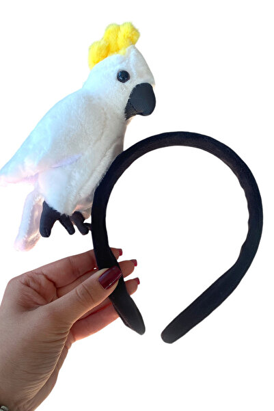 TAKIŞTIR Λευκό και κίτρινο στεφάνι με φιγούρα παπαγάλου