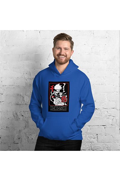 Moda Glo Hanorac unisex cu glugă imprimat Kakashi