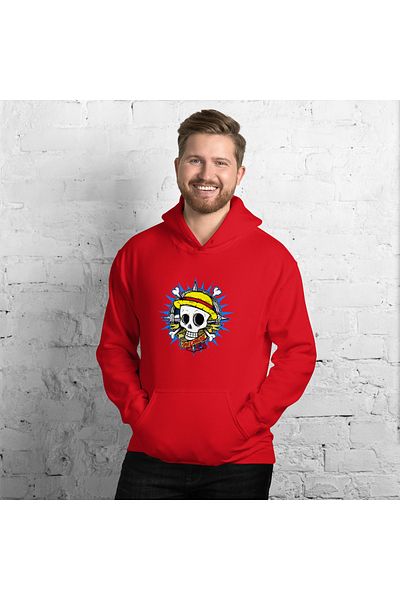 Moda Glo Unisex One Piece Skull Head Printed Hooded Sweatshirt