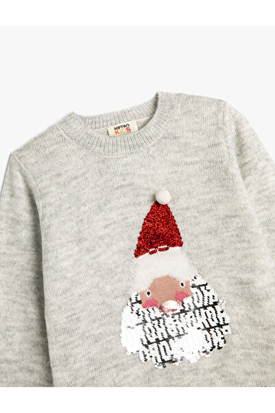 Koton Pulover de Crăciun Moș Crăciun Model Paiete Paiete Mânecă Lungă