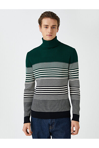 Koton Tricotaje de bază Pulover cu gât rotic Color Block Slim Fit