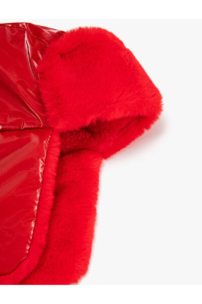 Koton Pilot Hat with Faux Fur Detail and Ear Flap Water Repellent