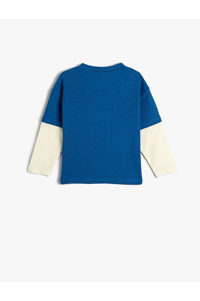Koton T-Shirt Long Sleeve Crew Neck Slogan Printed Cotton