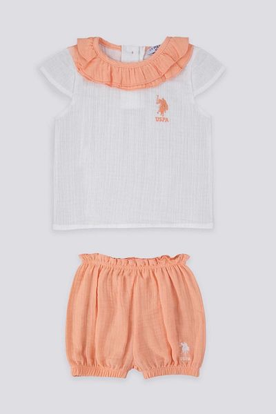 U.S. Polo Assn. Set tricouri pentru bebeluși, cremă, textura ușoară