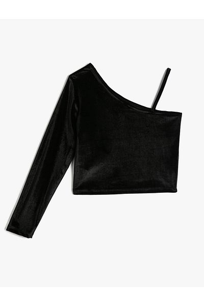 Koton T-Shirt with Single Shoulder Strap Detail
