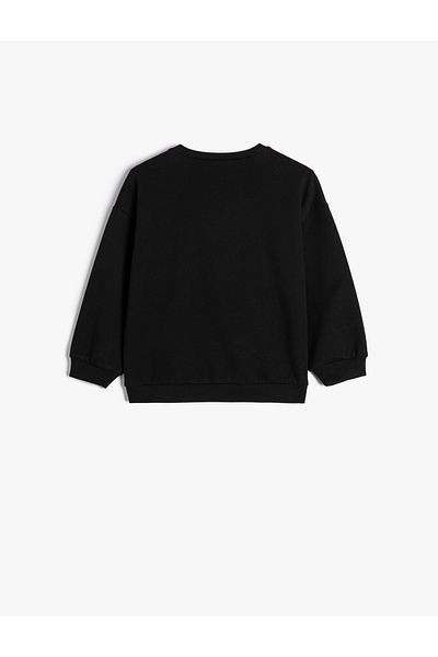 Koton Sweatshirt New Year Themed Sequined Sequined Raised Cotton