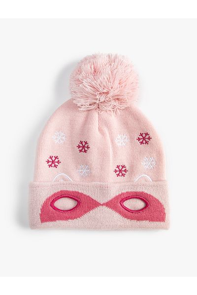 Koton Pompom Beret with Window Detail Mask Themed