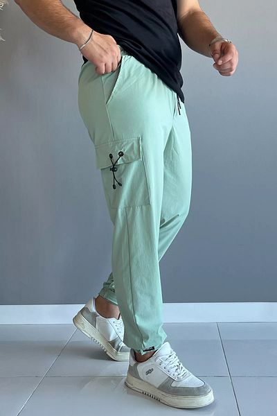 MİSHAR İTALİA Παντελόνι Jogger με αλεξίπτωτο με λεπτή εφαρμογή Mint Cargo Pocket