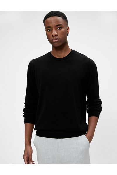 Koton Basic Knitwear Sweater Crew Neck Slim Fit Long Sleeve