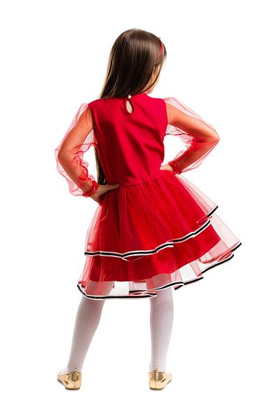 Denokids Tüllszarvas lány piros újévi tutu ruha