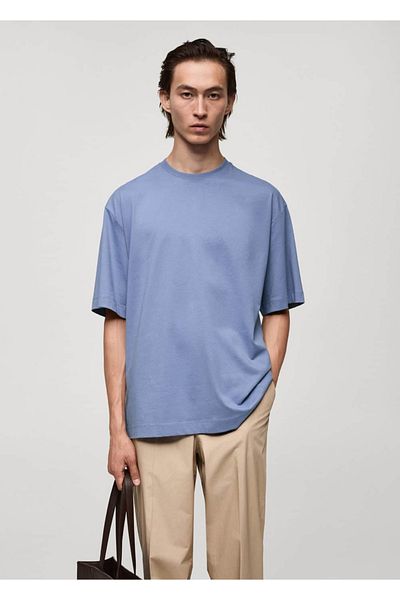 MANGO Man Μπλουζάκι από 100% βαμβάκι oversize