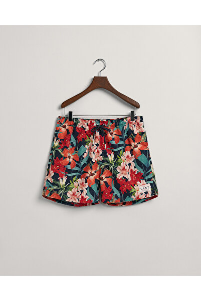 Gant Erkek Mavi Classic Fit Desenli Mayo Şort