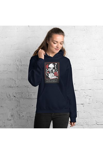 Moda Glo Унисекс суитшърт с качулка и щампа Kakashi