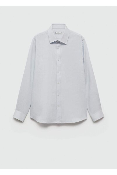 MANGO Man %100 keten regular kesim gömlek