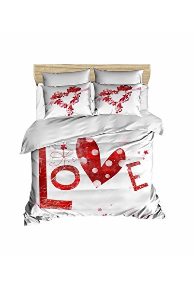 Generic Brand 3D Digital Double Duvet Cover Set with Love Lettering Heart