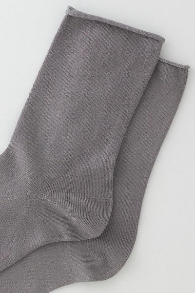 Katia&Bony Women's Gray Colored Elasticless Modal Fabric Thin Socks
