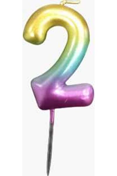 kidspartim 2 Yaş Rengarenk Rakam Mum