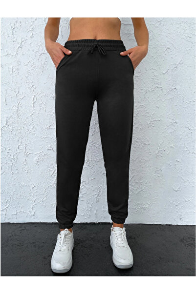 yx yustex sport Μαύρο Unisex Φαρδύ Παντελόνι Jogger που απομακρύνει τον ιδρώτα