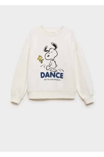 MANGO Kids Φούτερ με υφή με σχέδιο Snoopy