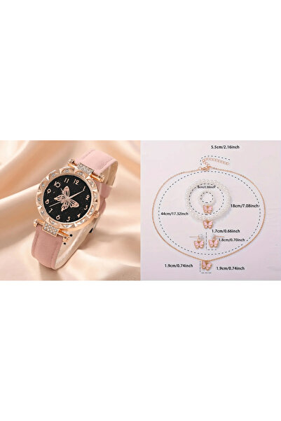 GikaBujiteri Pembe Kelebek Saat Seti