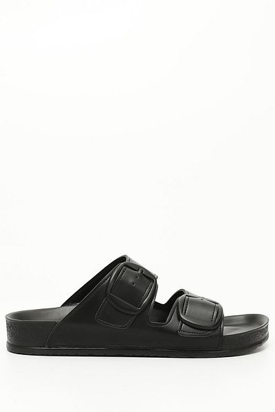 GÖNDERİ(R) Women/Girls Black Buckle Casual Slippers