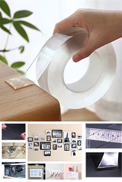 GELDİMİCOM Güçlü 3cm* 5 Metre Çift Taraflı Nano Teknolojili Bant Extra Duvar ...