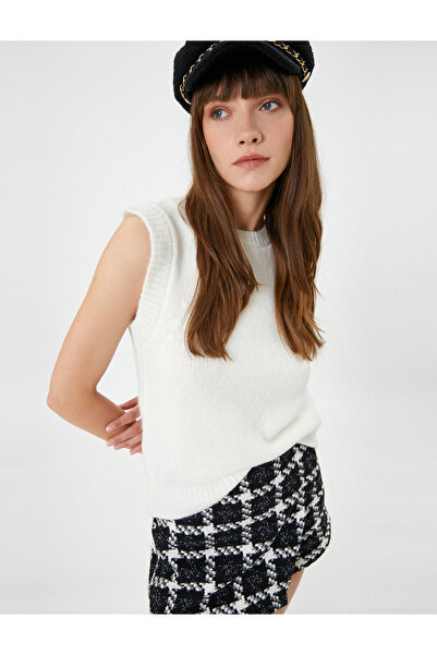 Koton Örgü Süveter Bisiklet Yaka Kolsuz