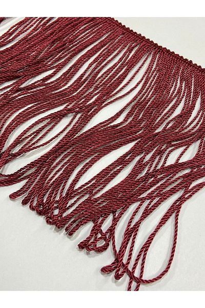 karantuhafiye Burgundy Color Sofa Curtain Fringe - Tasseled, 20 cm, 1 Meter