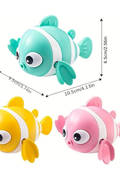 Hane Dostu Sevimli Balık Tasarım | Kurmalı | Yüzen Banyo Oyuncağı | Havuz Oyuncağı