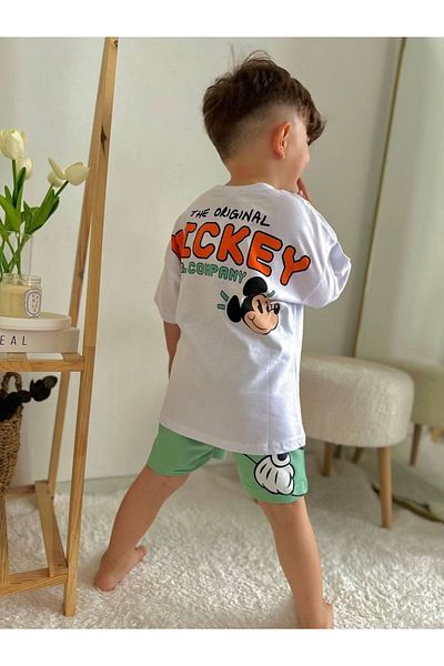 Minigimin Cicileri Set 2 piese cu model de vară pentru băieți - alb Mcky The Original