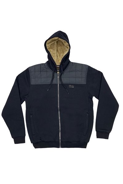 Masimar Men's Hooded Fur Lined 3 Thread Zippered Regular Fit Sweatshirt Coat