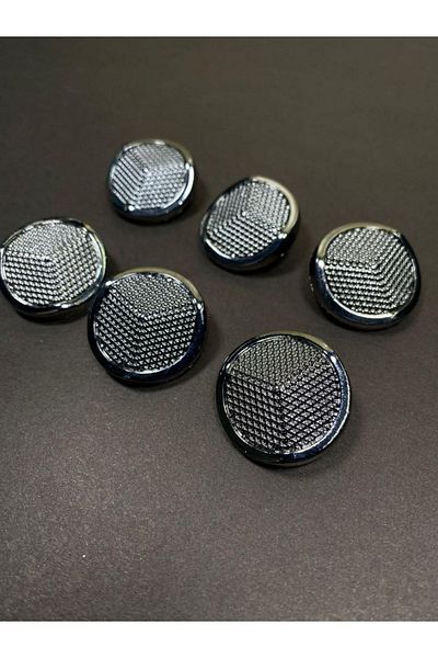 karantuhafiye Jacket Trench Coat Button / Metallized (plastic) Button / Anthracite 2.5 Cm Set of 6