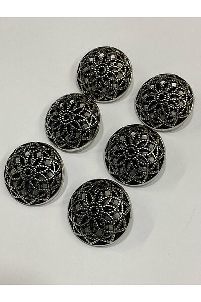 karantuhafiye Trench Coat Jacket Button / Metal Button / Nickel Plated Silver / 2.5 Cm / Set of 6/mde