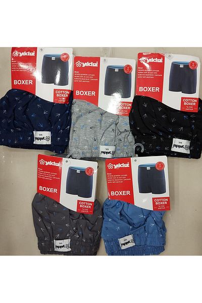 YILDIZ 48 Ανδρικά Μικτά Μοτίβα Oversize Boxers 3 Τεμάχια