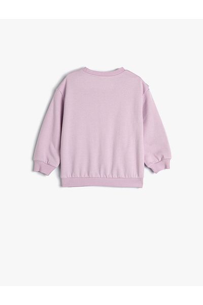 Koton Sweatshirt Long Sleeve Crew Neck Ruffle Detailed Cotton Raised
