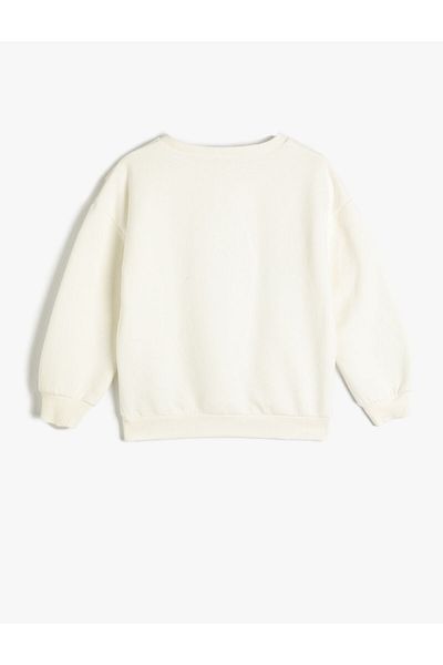 Koton Sweatshirt Long Sleeve Crew Neck Ruffle Detailed Raised