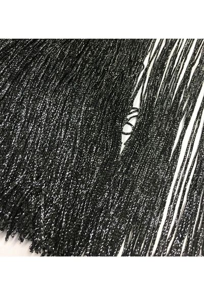 karantuhafiye Tassel Fringe Black Color Silver Silvery 15 Cm 1 Meter