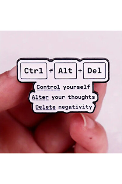 MAURA LIYUZA Ctrl+Alt+Del Mizahi Bilgisayar Klavye Kısa Yol Tuşu Akrilik Broş Pin