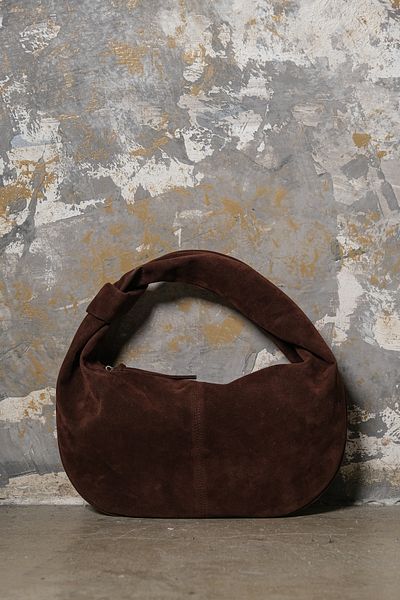 Çantacımstore Dámská XL kabelka Jordie Suede Bitter Brown (velká velikost)