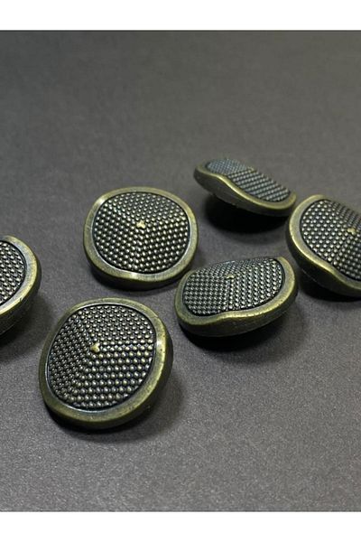 karantuhafiye Jacket Trench Coat Button / Metallized (plastic) Button / Oxide 2.5 Cm Set of 6