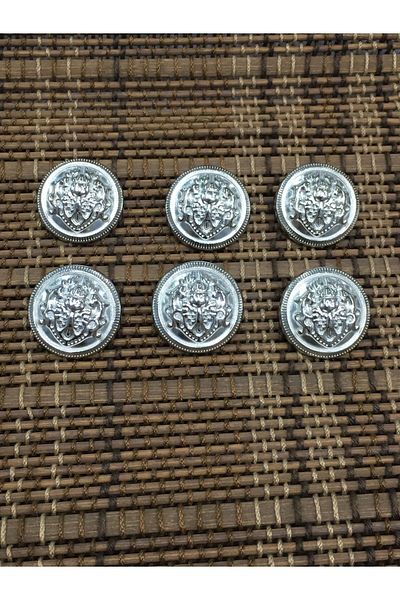 karantuhafiye Trench Coat And Blazer Jacket Button Set Silver / Emblem Model