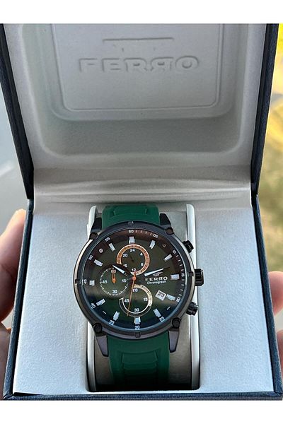 FERRO Silicone Cord Inner Functions Active 30 Mt Water Resistant Men's Wristwatch Efm43001-F10