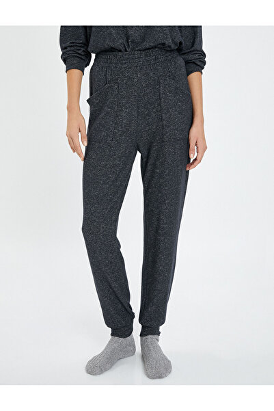 Koton Jogger Pijama Altı Beli ve Paçası Lastikli Viskon Karışımlı
