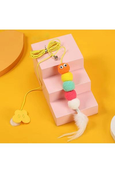 Busstier Elastic Self-Adhesive Cat Playing Rod - Durable and Flexible, Fun Play Clocks
