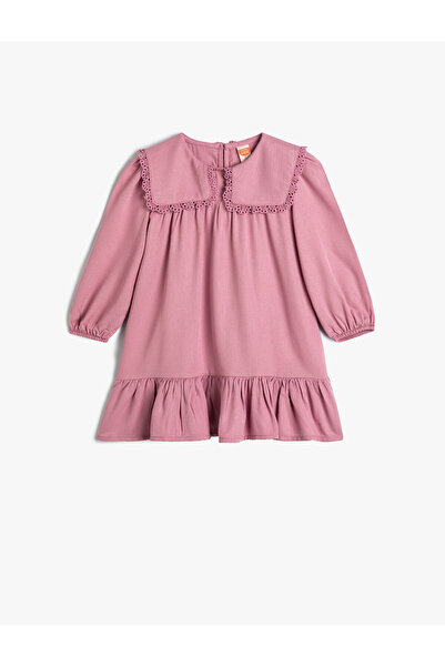 Koton Elbise Uzun Kollu Bebe Yaka Fisto Detaylı Manşetleri Lastikli