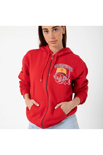 MAYDAY CULTURE Unisex crvena jakna sa kapuljačom - standardni kroj