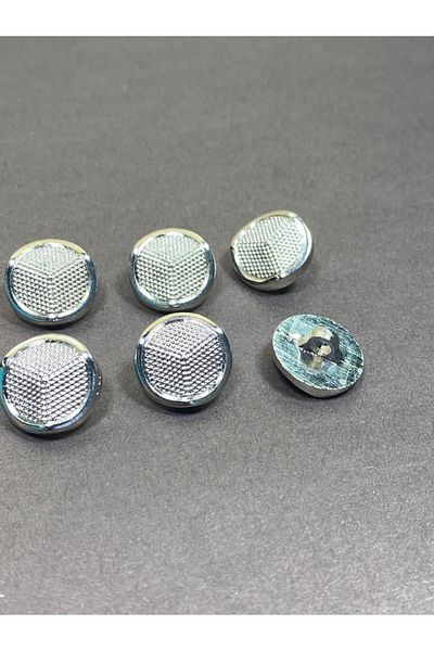 karantuhafiye Cardigan Vest Length Button / Metallized (plastic) Button / Silver 1.8 Cm Set of 6